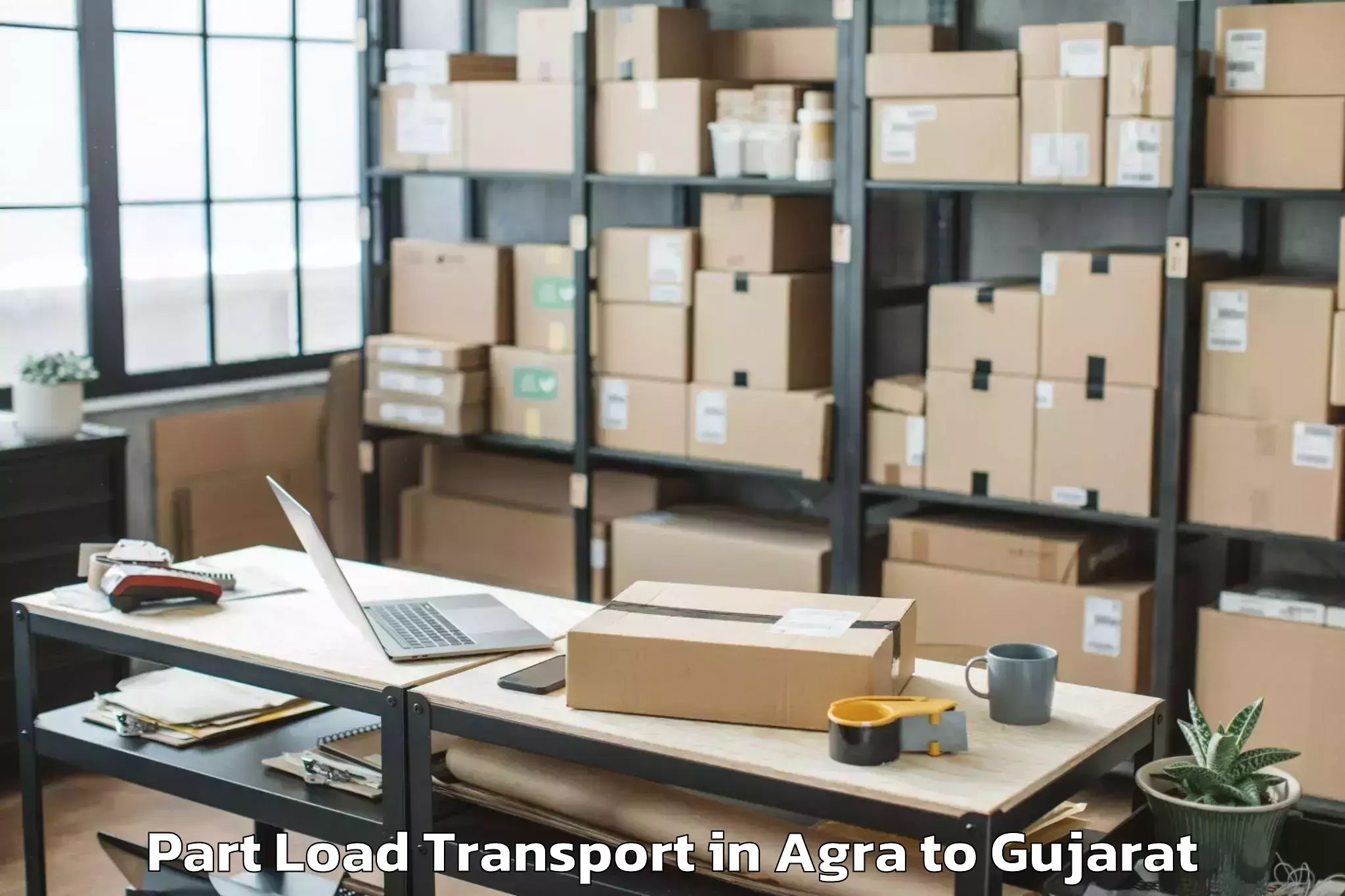 Professional Agra to Malpur Part Load Transport